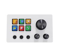 Asixxsix Controller Stream Personalizzabile, Tastiera di Controllo con 6 Tasti Personalizzabili, 3 Pulsanti, 3 Manopole in Metallo, for Streaming, Editing Video e Gestione Audio (WHITE)