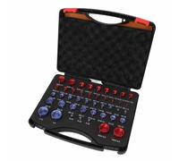Asixxsix CONTROLO DELLA FILETTATURA DI DADI E BULLONI, SET DI MISURATORI PER L'IMTIFICAZIONE DI DADI E BULLONI ROSSO-BLU 44PC Calibri PER Dimensione