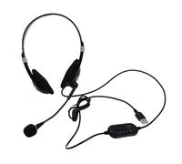Asixxsix Cuffie Cablate, Cuffie Stereo con Microfono con Cancellazione del Rumore e Controllo in Linea, USB per PC, Computer Portatili, Call Center, Conferenze, Lezioni Online