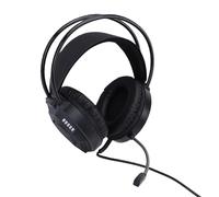 Asixxsix Cuffie da Gioco Cablate, Driver da 50 Mm con Surround Virtuale 7.1, Microfono con Cancellazione del Rumore, Cuscinetti Auricolari con Proteine di Memoria, Luci LED RGB, per (BLACK)