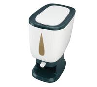 Asixxsix Dispenser di Riso da 22 Libbre, Contenitore Ermetico per Riso in Plastica con Misurino Grande Contentore Salvaspazio per Alositi da Banco per Cereali, Fagioli, Mais (GREEN)