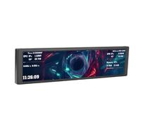 Asixxsix Display della Temperatura del PC, Schermo Secondario del Computer da 9,2 Pollici Connessione con un Cavo Pannello Sensore PC Plug and Play con Tema Dinamico Supportato (BLACK)