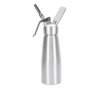 Asixxsix Distener di Panna Montata in Alluminio Professionale, Contenitore per Crema d a 500 Ml di Crema d a 500 Ml con 3 Ugelli Decorativi e Pennello per la Pulizia, Whipper Crema