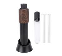 Asixxsix Distributore di caffè, Strumento per la Distribuzione del caffè Ad Ago Retrattile, Agitatore per caffè Portatile con 8 Aghi Sostituibili, per la Preparazione del caffè (BLACK)