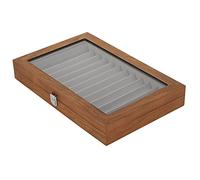 Asixxsix Espositore per Penne Con 12 Slot, Espositore per Penne Stilografiche Retrò a, Organizzatore per Collezionisti di Trasparenti in Noce Con Coperchio per Negozio o Casa