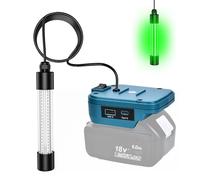 Asixxsix Faro subacqueo Verde per la Pesca, Impermeabile IP68, Compatibile con batterie da 18V BL1815, BL1830, BL1845, BL1850, 1300 LM, Ideale per moli, Barche e Kayak.