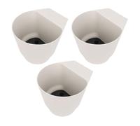 Asixxsix Fioriere sospese per piante da interno ed esterno,3 pezzi con fori di drenaggio,vasi sospesi di grandi dimensioni,cesti sospesi,vasi da fiori con gancio per giardino e casa (WHITE)