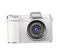 Asixxsix Fotocamera digitale 4K, fotocamera mirrorless da 48 MP 1080P con zoom 8x, schermo orientabile da 2,4 pollici, flash integrato, messa a fuoco automatica, compatta (WHITE)