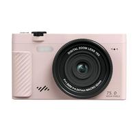 Asixxsix Fotocamera Digitale 4K, Fotocamera Mirrorless WiFi da 75 MP con Flip Screen da 3,0" e Zoom 18x, Fotocamera Portatile per Ritratti Paesaggistici da Viaggio (PINK)