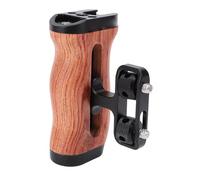 Asixxsix Impugnatura per gabbia per fotocamera, staccabile,regolabile su e giù,impugnatura laterale in legno,impugnatura in legno con foro per vite da 1/4" e attacco a slitta fredda