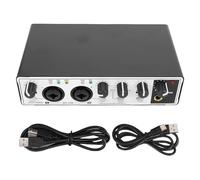 Asixxsix Interfaccia di Tipo C, Interfaccia USB a 24 Bit 192 KHz con Ingresso XLR Alimentazione phantoms 48 V, per la Registrazione di Musicisti in Studio di Podcasting (bianco e)