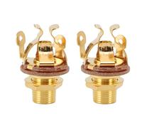 Asixxsix Jack di Output per Chitarra 2pcs, Jack di Output Mono Contatti da 1/4 Pollice 6,35Mm per Chitarra/basso Riducendo L'aspetto di Aggiornamento del Problema Allentati e Ronzii (GOLD)