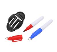 Asixxsix Kit Stencil Marker per Tracciato Tripla per Pallina da, Rosso/Blu | Strumento di allineamento con fessura con 3 indicatori di , 2 penne, design portatile per campo pratica, percorso locale