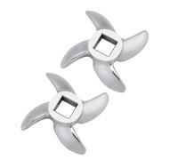 Asixxsix Lama per Tritacarne n. 22, 2 Pezzi, Lama di Ricambio in Acciaio Inossidabile con Spazzola per la Pulizia, per la Maggior Parte dei Tritacarne Elettrici Standard