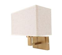 Asixxsix Lampade da Parete, Applique da Comodino, Paralume Rettangolare in Tessuto di Lino, Applique Dorata, Base E26, E27 (lampadine Non incluse) per Lettura, Soggiorno e Hotel
