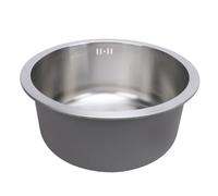 Asixxsix Lavello da Sottopiano, in Acciaio Inox con Filtro per Bar da RV, Diametro Esterno di 42 Cm, Vasca Singola, Lavello da Piccolo (#1)