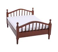 Asixxsix Letto in Legno per Casa delle Bambole, Scala 1:12, 6,3x4,72x2,95 | Letto per bambole in miniatura, artigianato in legno, stile vintage, decorazioni per scene fai da te, accessori per camera
