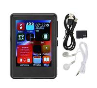 Asixxsix Lettore MP3 con Bluetooth 5.0, Lettore Musicale Digitale Touch Screen da 2,4 Pollici con Scheda SD, Radio FM, Registratore Vocale, EBook, Auricolare Cablato, Lettore MP3 (Nero)