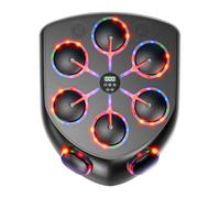 Asixxsix Macchina da Boxe Musicale per Adulti, Attrezzatura da Boxe Intelligente Bluetooth, Punch con Luci Che Seguono Il Ritmo, Trainer Montato a Parete Autoadesivo con 2 Paia di (Insieme