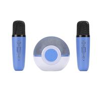 Asixxsix Macchina per Karaoke, Altoparlante Bluetooth Portatile con 2 Microfoni Wireless, 5 Effetti Vocali, Portata di 15 M, Luci Colorate, per Feste a Casa, Canti e Viaggi (BLUE)