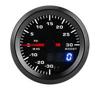 Asixxsix Manometro Boost, Misuratore di Pressione Del Vuoto A 7 Colori LED 2in/52mm, 0-30 In.hg, 0-30psi Kit Universale di Manometri Boost per Tutte le Auto A 12 V