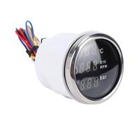Asixxsix Manometro Digitale Temperatura Acqua RPM da 52 Mm, Display Retroilluminato Blu Misuratore Marino 3 in 1, con compatibilità 12V 24V, per Auto Camion RV Barca (Quadrante nero, copertura