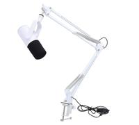 Asixxsix Microfono da Gioco, XLR USB Microfono a Condensatore Dinamico Cancellazione del Rumore Illuminazione RGB con Braccio del Braccio Mute Controllo del Volume Jack per Cuffie per Podcast (WHITE)