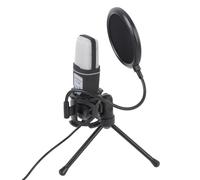 Asixxsix Microfono USB da Gioco, Microfono di Condensatore di Cancellazione del Rumore con Luce RGB Light & Tripode, Microfono da Gioco Cablato Desktop per Video Podcast, Streaming, PC,