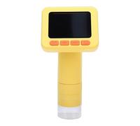 Asixxsix Microscopio digitale per bambini, Microscopio portatile portatile 50X-1000X con schermo HD 1080P da 2 pollici, 12 diapositive e 8 luci a LED, Giocattoli (W2 Giallo Senza scheda MicroSD)