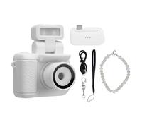 Asixxsix Mini Fotocamera Digitale, Fotocamera Chiave HD 1080p con Schermo LCD da 1,44 Pollici e Flash, Videocamera retrò Compatta per la Registrazione dei Social Media (WHITE)