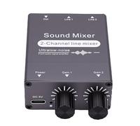 Asixxsix Mixer Audio a 2 Canali da 3,5 Mm con Doppio Controllo del Volume