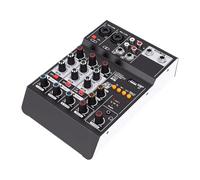Asixxsix Mixer audio professionale a 4 canali per DJ, interfaccia audio, console di missaggio, XLR 6.35mm, unità flash USB, Bluetooth, alimentazione Phantoms 48V, mixer stereo per DJ