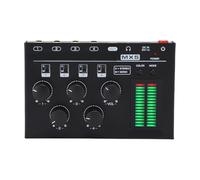 Asixxsix Mixer audio professionale, modalità canale stereo/mono, controller audio per DJ, mini mixer, mixer audio a 4 canali per PC, lettore CD, preamplificatore, altoparlante