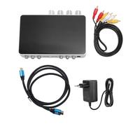 Asixxsix Mixer Karaoke, Ingresso Uscita 4K CVBS sistemas Digitale Portatile con Controllo Volume Doppio Microfono, per TV Box Proiettore Telefono Computer Festa a Casa (Spina europea)