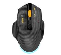 Asixxsix Mouse da gioco, mouse da gioco wireless con 3 modalità di connettività, luci RGB, batteria da 500 mAh, design ergonomico, programmabile a 7 tasti, da cablato (BLACK)
