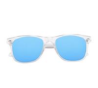 Asixxsix Occhiali con traduzione intelligente AI, Bluetooth 5.4 con traduzione in tempo reale in 144 lingue, occhiali AI impermeabili per viaggi (Lente blu con cornice bianca)