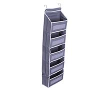 Asixxsix Organizer da Sopra la Porta, 5 Ripiani Dietro la Porta, Ripiani Sospesi con 5 Ampie Tasche e 13 Tasche in Rete, Senza Foratura, Salvaspazio per Armadio, Bagno