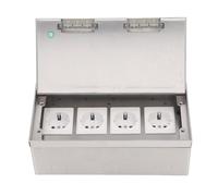 Asixxsix Outlet d a Pavimento Ad Incasso, Presale di Uscita Elettrica AC250V d a 4000W a Pavimento con Prese Standard 4 UE, Cassetta di Copertura Elettrica Impermeabile in Acciaio in