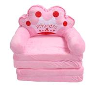Asixxsix Poltroncina per Bambini, Divano Letto Pieghevole Princess Tiara Rosa per Bambini, Divano Trasformabile in Morbido Peluche con Fodera Lavabile Rimovibile per Leggere un Pisolino (Piegatura