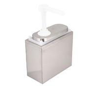 Asixxsix Pompa per Dispenser di, Stazione di Pompa per Condimento in Acciaio Inossidabile da 1l/2L per Spremere Salse, Condimento, Marmellata per Insalata, Distributore per Persciroppo (Base 2L