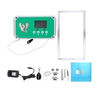 Asixxsix Porta Automatica per Pollaio, Porta Automatica per Polli Impermeabile in Alluminio con Sensore di Tempo e Luce, Display LED HD, Apertura Manuale in Caso di Emergenza (Spina Europea 100-240V)