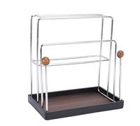 Asixxsix Porta Tagliere, Porta Coltelli in Acciaio Inox, Forbici, Pelapatate, Organizer con Vassoio di Scarico per Mobile da Kitchen, Supporto per Riporre da 6 a 8 Taglierini (Desktop)