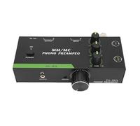 Asixxsix Preamplificatore Phono Mm/mc, Output di Ingresso XLR a 5 Pin Preamplificatore Phono Stereo Professionale per il Giradischi Stereo, Output per Cuffie da 3,5 Mm (eu)