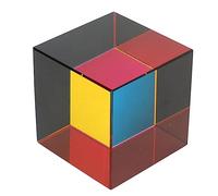 Asixxsix Prisma Ottico, Prisma in Vetro da 25 Mm Dispersione RGB per L'insegnamento della Fisica della Rifrazione della Luce, con Supporto per Oggetti di Scena Fotografici per (50MM)