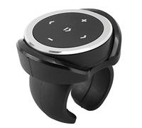 Asixxsix Pulsante Multimediale Bluetooth, Telecomando da Volante con Comando a Mani Libere, Controllo del Volume con Staffa e Adesivo per Telefoni Cellulari, Tablet, Auto, Bici, Moto, Barca