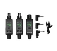 Asixxsix Ricevitore Trasmettitore Microfono Wireless XLR da 2,4 GHz, Adattatore per Microfono Wireless Plug-on Ricaricabile a 24 Bit 48 KHz, sistemas Microfonico per Mixer Audio, (1 per 2)