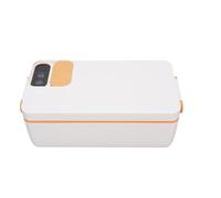 Asixxsix Scaldavivande elettrico per adulti, contenitore per il pranzo riscaldato da 40 W, contenitore in acciaio inox da 1 litro, scaldavivande portatile per viaggi, lavoro, fficio (WHITE)