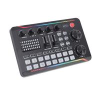 Asixxsix Scheda Audio Live Con Mixer Audio, Scheda Audio F998 Con Interfaccia Audio, Luce LED Apparecchiatura Di Registrazione Podcast Compatibile Con Bluetooth per Lo Streaming