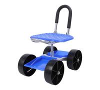 Asixxsix Sedile da Lavoro da Giardino Rolling, Carrello da Giardino Girevole a 360 Gradi con Altezza Regolabile, Vassoio per Attrezzi con Ruote per il Giardinaggio del Prato