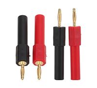 Asixxsix Set Adattatori con Spina a Banana in Ottone da 2 Mm a 4 Mm Facili da Usare per Computer, Automobili e Console di Gioco, Tensione Nominale 30 V CA-60 V CC, Connettore a Banana Rosso, 5 Set